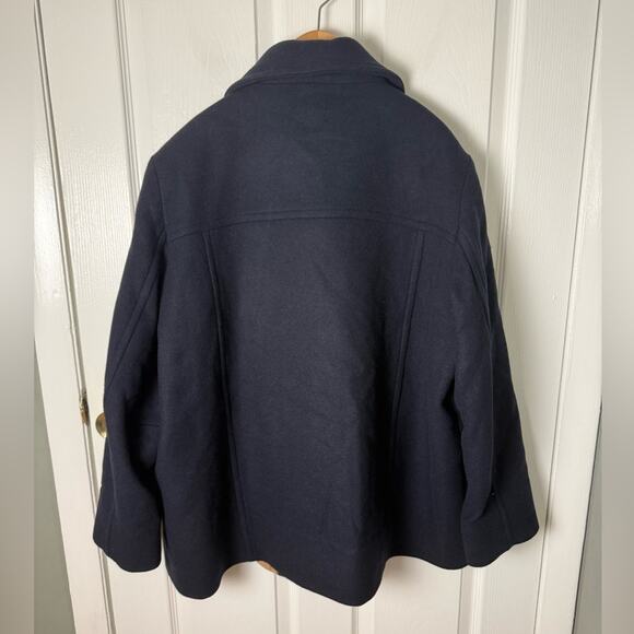 Barbour Ingrid Double Breasted Wool Blend Peacoat Navy 14 - Picture 3 of 6
